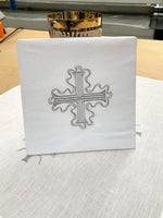 Mass Linen Set with Grey Cross Embroidery -SO077