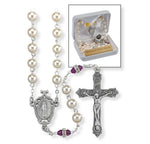 February Imitation Pearl Rosary - TA246FEB