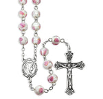 Pink Venetian Rose Bead Rosary - TA1182PK