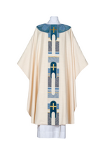 Cathedral Chasuble - White Blue