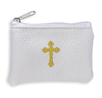 White Calf Grained Rosary Case - TA1647WT