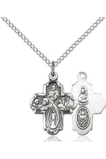4-Way Medal - FN0047-Jewelry-Bliss Mfg-Sterling Silver-Michigan Church Supply