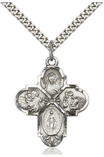 4-Way Medal - FN5450-Jewelry-Bliss Mfg-Sterling Silver-Michigan Church Supply