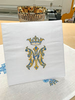 Mass Linen Set Gold and Blue Embroidery - SO430