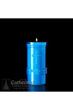 5-Day Blue Raised Cross Candle - UM795-52
