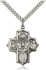 5-Way Medal - FN5690-Jewelry-Bliss Mfg-Sterling Silver-Michigan Church Supply