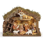 5" Scale 9 figure Nativity with LED Italian Stable - LI54441