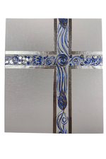 Ceremonial Binder-Gray with Blue Accent & Pewter Foil - AN006632