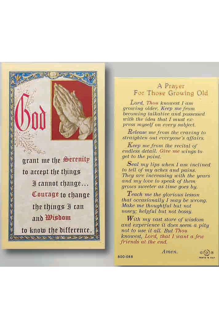 A Prayer for those Growing Old - TA800088 – Michigan Church Supply