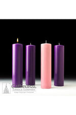 Advent Pillar Candle Set 3 x 18 51% Beeswax - GG82113004.-Church Life-Cathedral Candle-Michigan Church Supply
