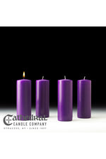 Advent Stearine Pillar Candle Sets - 4 Purple - 3" Diameter - GG8233-Church Life-Cathedral Candle-3" x 8" - GG82338404-Michigan Church Supply