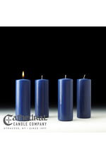 Advent Stearine Pillar Candle Sets - 4 Sarum Blue - 3" Diameter - GG8233-Church Life-Cathedral Candle-3" x 8" - GG82338304-Michigan Church Supply
