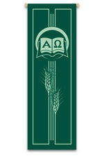 Alpha-Omega and Wheat Banner - WN7127-Church Life-Art Studio Slabbinck-Michigan Church Supply