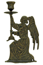 Angel candle holder in antique brass, 9.75" - ZW130589-Inspirational Gifts-Goldscheider of Vienna-Michigan Church Supply