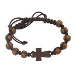 Dark Brown Cross Bracelet - UZBR688C