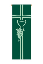 Chalice and Grapevine Banner - WN7152-Church Life-Art Studio Slabbinck-Michigan Church Supply