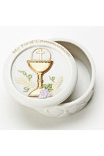 Communion Quilted Style Keepsake Box - LI46145-Inspirational Gifts-Roman, Inc-Michigan Church Supply