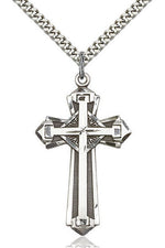 Cross Medal - FN0650Y-Jewelry-Bliss Mfg-Sterling Silver-Michigan Church Supply