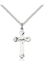 Cross Medal - FN0667-Jewelry-Bliss Mfg-Sterling Silver-Michigan Church Supply