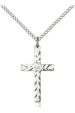 Cross Medal - FN5669-Jewelry-Bliss Mfg-Sterling Silver-Michigan Church Supply