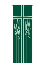 Cross and Wheat Banner - WN7153-Church Life-Art Studio Slabbinck-Michigan Church Supply