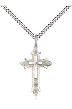 Cross on Cross Medal - FN6058-Jewelry-Bliss Mfg-Sterling Silver-Michigan Church Supply