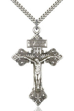 Crucifix Medal - FN0632-Jewelry-Bliss Mfg-Sterling Silver-Michigan Church Supply