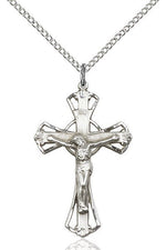 Crucifix Medal - FN0659-Jewelry-Bliss Mfg-Sterling Silver-Michigan Church Supply