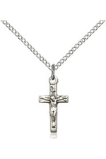 Crucifix Medal - FN5417-Jewelry-Bliss Mfg-Sterling Silver-Michigan Church Supply