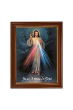 Divine Mercy Walnut Frame - TA134-123-Inspirational Gifts-Hirten-Michigan Church Supply