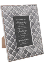 Exquisitely Embossed Grey Moroccan Frame - Serenity Prayer - GPEQF11SGM-Inspirational Gifts-Cottage Garden-Michigan Church Supply