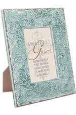 Exquisitely Embossed Teal Frame - Amazing Grace - GPEQF12ST-Inspirational Gifts-Cottage Garden-Michigan Church Supply