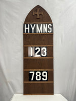 Oak Hymn Board - Extra Large Special 6" Slides Overall Size 15-1/2"x 46-1/2"