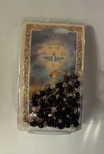 Black Oval Bead OCIA Specialty Rosary Boxed