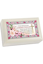 Ivory and Pink Petite First Communion Music Box - GPPJGIVJESUS-Inspirational Gifts-Cottage Garden-Michigan Church Supply
