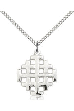Jerusalem Cross Medal - FN4139-Jewelry-Bliss Mfg-Sterling Silver-Michigan Church Supply