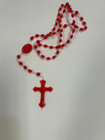 Red Economical Plastic Cord Rosary - LA2630606