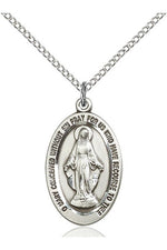 Miraculous Medal - FN4123M-Jewelry-Bliss Mfg-Sterling Silver-Michigan Church Supply