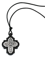 Black Framed 4 Way Cross on Cord - UZNK202C