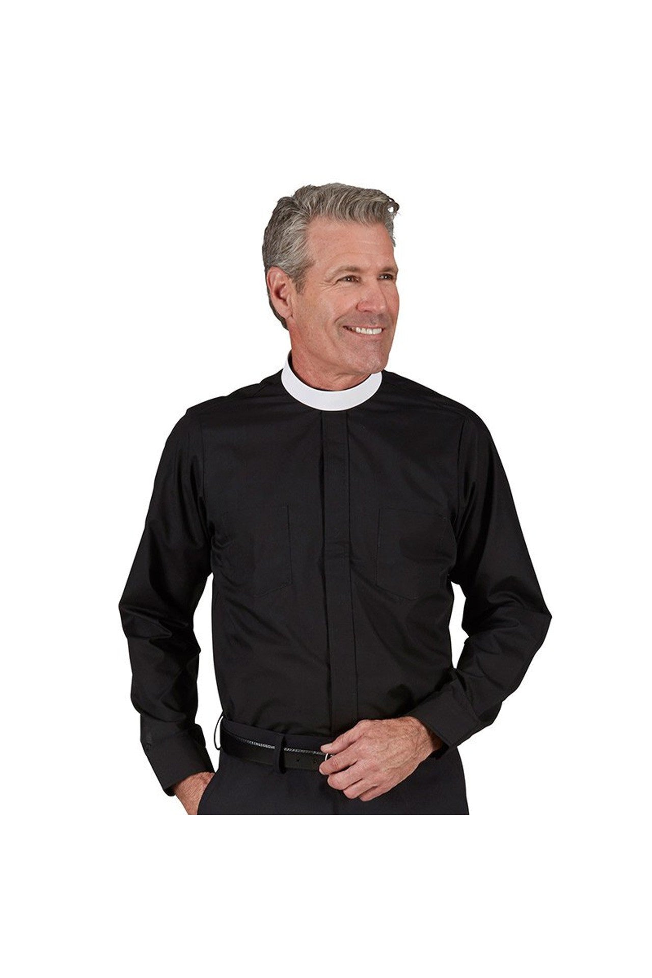 Neckband Collar Clergy Shirt - Long Sleeve - OF201 Michigan Church Supply Neckband Collar Clergy Shirt - Long Sleeve - OF201 Michigan Church Supply