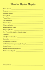 Baptismal Blank Register pad - OA136