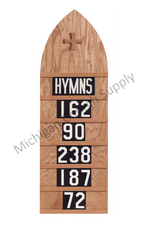 Oak Hymn Board - Standard Size 12"x 36"-Church Life-Flynn MFG-Light Oak with Set