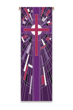 Purple Cross Banner - WN7508-Church Life-Art Studio Slabbinck-Michigan Church Supply