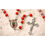 Rose Petal Wood Scented Rosary = WSRPR16GU
