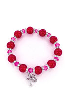 Red Glass Beaded Bracelet - WOSR4027RO-Inspirational Gifts-Singer-Michigan Church Supply