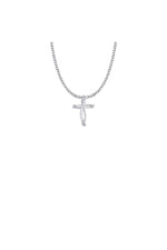 SHSterling Silver Crystal Bow Cross Necklace - WOSX-Inspirational Gifts-Singer-Michigan Church Supply