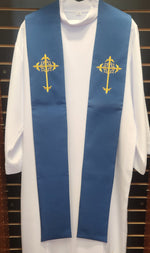 Blue Overlay Stole - SL2023STOLEB
