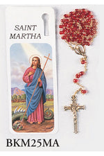 Saint Martha Bookmark with Rosary - WSBKM25MA-Inspirational Gifts-San Francis-Michigan Church Supply