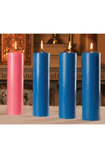 Solid Blue Pillar Advent Set - HE83701-Church Life-Dadant-Michigan Church Supply
