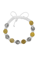 St Benedict white Bracelet - UZBR853C-Inspirational Gifts-McVan-Michigan Church Supply